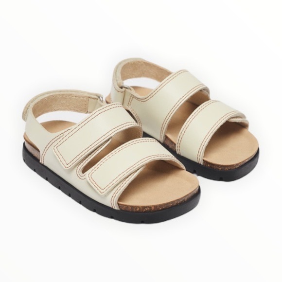 Zara Other - Like new Zara ecru genuine leather velcro sandals